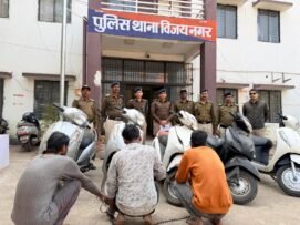 विजयनगर पुलिस और क्राईम ब्राँच के हत्थे चढ़े वाहन चोरों से 5 दुपहिया वाहन जप्त