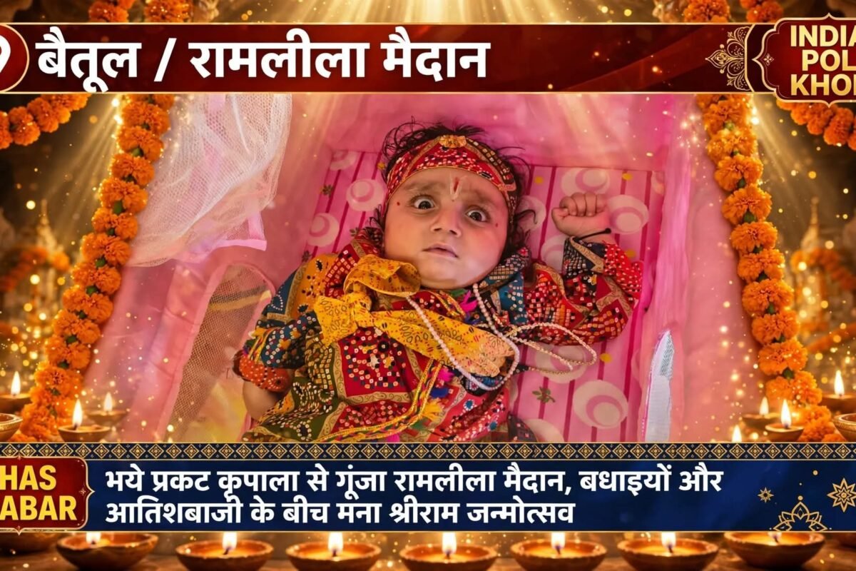 भये प्रकट कृपाला” से गूंजा रामलीला मैदान, बधाईयों और आतिशबाजी के बीच मना श्रीराम जन्मोत्सव