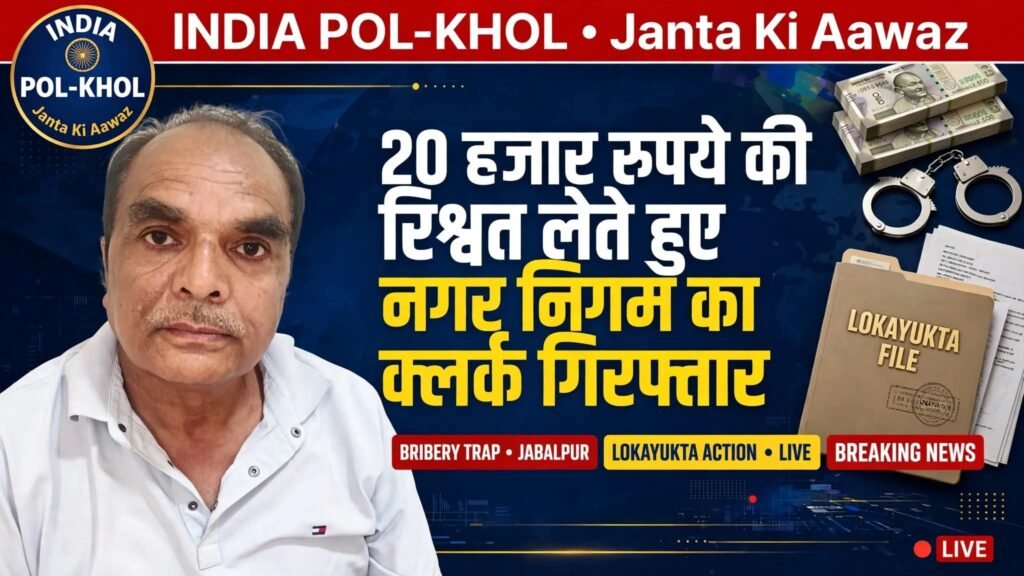 20 हजार रुपये की रिश्वत लेते हुए नगर निगम का क्लर्क गिरफ्तार