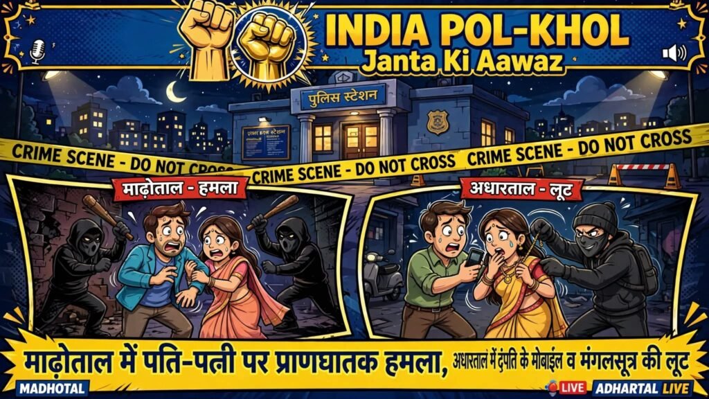 माढ़ोताल में पति पत्नि पर प्राणघातक हमला,अधारताल में दम्पति के साथ मोबाइल व मंगलसूत्र की लूट